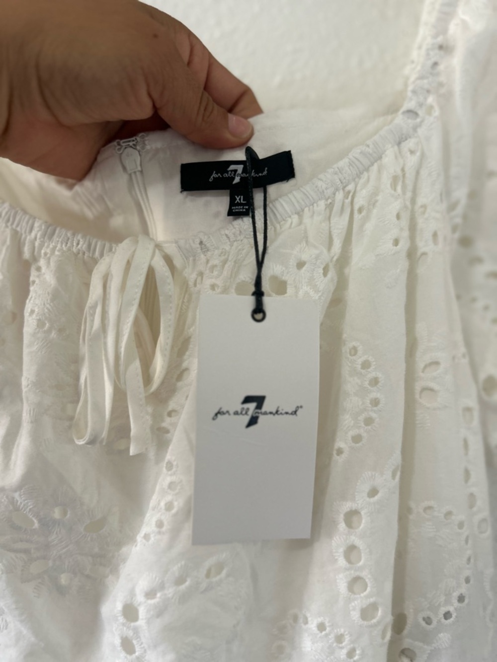 7 for all mankind white eyelet dress size XL - Picture 7 of 8